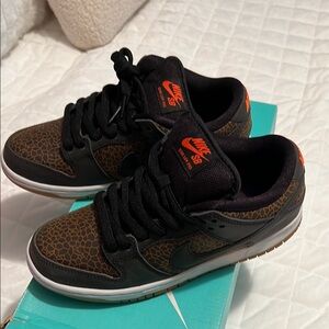 Nike SB Dunk Low Pro Black and Orange Sneakers